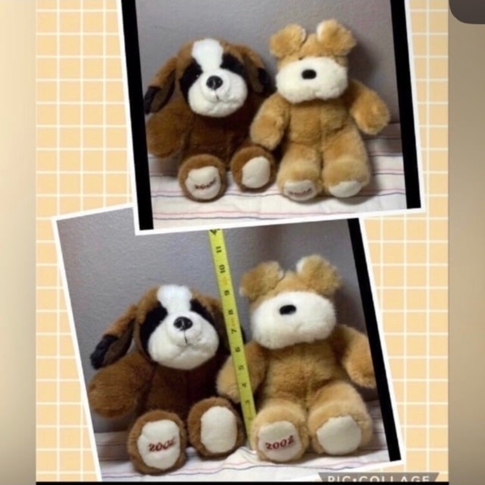 Vintage 2002 Dan Dee Collector's Choice VINTAGE Stuffed Plush Puppy Dogs